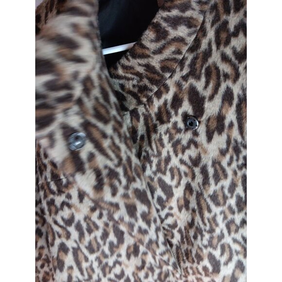 NWT Chicos Sz 1 Fierce Faux Fur Ekimma Jacket Leopard Brown Tan Rocky Mt Taupe - Picture 5 of 10